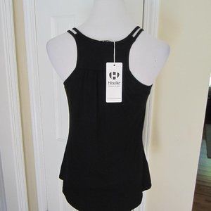 Women's Scoop Neck Spaghetti Strap Racerback Workout Cami Tank Tops Grey C1184xxe75c
